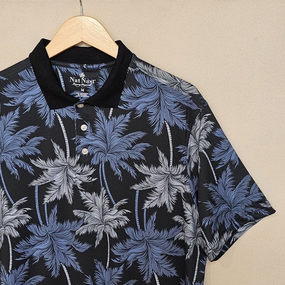 Nat Nast Short Sleeve Floral Print Polo M